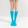 Candy couleur femme chaussettes sexy lingerie élasticité nylon bas de genou vlet velet longs dames bassages en soie1414890