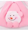 Jul Rosa Drawstring Bag Rosa Snowman Santa Clause Presentpåsar Kids Candy Smycken Borstat Dragkropp Ficka