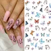 Adesivi per unghie PC D Adesivi per design farfalla fiore estivo per unghie Decalcomanie autoadesive per decorazioni fai-da-te Adesivi per nail art