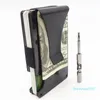 New-Metal Mini Carbon Fiber Men ID Holder Business Card Wallet243I