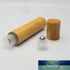 15ml Puste opakowanie kosmetyczne Puste bambusowe Materiał Refillable Perfumy Roll na butelce z metalową rolką i plastikowym wewnętrznym