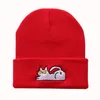 Женщины Beanie Gorros Зимние шапки Шляпы волос Шапочки Ленивый Cat вышивают Bonnet Для девочек Акриловая Hat