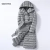 SEDUTMO Winter Plus Размер 3XL Длинные женские пуховики Ultra Light утка вниз пальто Hoodie осени Puffer Jacket ED226 CX200819