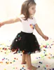 Bébé filles Tutu jupe ensembles été enfant en bas âge filles vêtements cotons fleur t-shirt ensembles pour fête Ballet danse tenue jupe