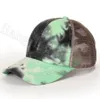 Tye Die Criss Cross Ponytail Baseball Cap Outdoor Sports Unisex Sun Hat Trucker Justerbara sommarhattar LJJO83069097422