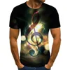 Animation 3D -tryckning Musik Kort ärm Män och kvinnor Fashion Drum Filling Sexig Tshirt Hip Hop Funny Men039S Shirt1182989