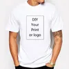 Custom T-shirt Uw eigen ontwerp Merk / foto Custom Mannen en Vrouwen DIY Katoenen T-shirt Korte Mouw Casual Tops Dropshipping CX200819