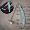 Kawaii – marque-pages en métal argenté avec plumes, libellule et papillon lumineux, pour livres, papeterie de bureau, cadeaux, fournitures scolaires