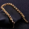 Herren Freundschaftsarmbänder 2022 Gold Schwarz Edelstahl Für Männer Freunde Armband Klassischer SchmuckLink Chain LinkLink Link304B