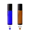 10ml Brown Blue Color Color Essential Oil Butelka Szklana rolka na butelce ze stalową kulą wałkową WB2573