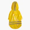 l Waterproof pet clothes dog Outdoor Puppy Rain Coat S-XL Jacket hooded raincoat PU reflective for Dogs Cat sappare