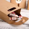 50 stks Cake Food Kraft Papieren Doos met Handvat Dozen Kerstverjaardag Bruiloft Snoep Geschenken Verpakking 10 * 15.5 * 6cm