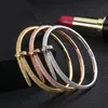 Nail Bracelets Man and Women Gold Plated Love Bangle Bracelet Full Diamond Bracelet Jewelry For Lover2720324