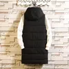 Men's Vests Zipper Front Fashion Sleeveless Jacket 2021 Men Thickening Vest Hooded Warm Long Winter Waistcoat Casual Windbrea236H