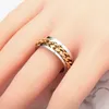 Stainless Steel Removable Spin Ring band rings Rotatable gold chains mens fashion jewelry will and sandy