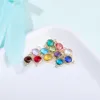 10PCS Round Gold Crystal Birthstones Double Hole Connectors Charm Beads Bracelet Necklace Jewelry Making DIY Jewelry Accessories