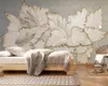3d duvar kağıdı Güzel Rölyef Üç boyutlu Manolya Çiçek Salon Yatak odası Wallcovering HD Duvar Kağıdı