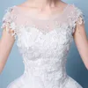 Dentelle pas cher mode robe de mariée simple faite applique Sexy dos nu broderie robe de mariée