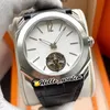 Caso de aço New Titanium Octo Finíssimo Tourbillon 103016 Cinza Dial couro Miyota Automatic Mens Watch Grey Strap Gents Relógios Hello_watch