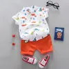 Summer LNFANT Baby Boy Clothing Set Tryck dinosaurie med korta ärmar skjorta byxor för baby pojkar kläder kläder8293980