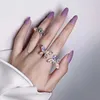 Novo Design Borboleta Zircon abertura regulável anel de dedo Tassel Cristal Anel Moda para anéis de casamento Mulheres Party Girl