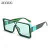 Zuczug New Trend 대형 시암 선글라스 남성 사각형 온 나피스 햇빛 안경 남성 분홍색 푸른 녹색 렌즈 안경 UV4004581999