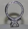 Tamaño 5-11 Joyería de lujo 12CT Piedras preciosas de topacio blanco 925 Plata de ley Diamante simulado Pave Compromiso de boda Anillo de la Torre Eiffel Regalo