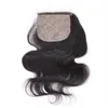 Inslagen Braziliaanse Body Wave Haarbundel Met Zijde Basis Sluiting Onverwerkte Maagdelijke Menselijk Haar Weeft Extensions Inslag met Sluiting 4 stks/partij