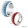 moda elegante de 8 mm de ancho amor princesa de acero inoxidable anillos bling del cristal rojo
