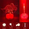 Säljer 3D-lamphållare Baser Night Light USB-kabelinredning Belysning Byte 7 Färgfäste Ljus för sovrum Barn Vardagsrum Party 321