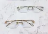 新しいファッションデザイン光学メガネ0171 Kゴールドスクエアフレームレスレトロモダンビジネススタイルユニセックスは処方メガネを作ることができます280T