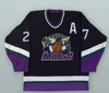 27 Dave Christian Minnesota Moose Black Hockey Jersey Фильм Хоккейные майки Все сшитые черные Бесплатная доставка