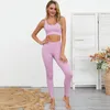 2 Piece Gym Set Workout Sportkläder för kvinnor BH Leggings Set Sports Wear Outfits Female Clothing Athletic Yoga Set9009618