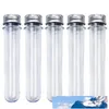 Tubes à essai en plastique transparent avec tube à bouchons à vis argentés, contenants de sel de bain, stockage de bonbons, 40 ml