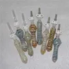 Glass Nectar Hookahs med 10 mm kvartspetsar Titan Tip Keck Clip Silicone Container Reclaimer Nectar för rökning för rökning