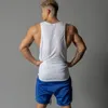 Летней новой Мода Нового Бодибилдинг Фитнес Printed Vest Mens Сыпучих дышащие без рукавов рубашки Большого размера верхней части бака мужчина