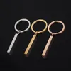 Keychains 100% Stainless Steel Blank Bar Rec Keychain For Engrave Metal Name Plate Key Chain Mirror Polished 10pcs14520635