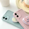 Luxury INS Cute Love Heart Stand Holder Phone Case For iPhone 12 11Pro MAX SE X XR XS Max 7 8Plus Foldable Mobile Holder Soft Cover