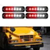 Wholesale 100 pcs vermelho branco 6 LED Luzes Ultra-finas do Carro Luzes Para Caminhões Strobe Flash Lâmpada LED piscando luz de aviso de emergência