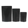 Various Size Matte Black Gold Aluminum Foil Plastic Food Storage Bag Heat Sealable Stand Up Zip Package Bags