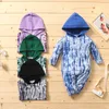 Новорожденные Малыши с капюшоном комбинезон с длинным рукавом Tie Dye Комбинезоны Одежда Мальчики Принг Осень Мода Детские восхождение Одежда M2631