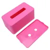 rectangular Plastic tissue napkin box toilet paper dispenser case holder home office decoration (rose red) 21.5*9.3*12cm1