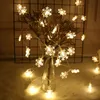 6M 40LED SNOWFLAK String Lights Snow Fairy Garland Decoration For Christmas Tree Gott nytt år Fairy Battery Powered Light7659090