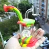 Çıkarılabilir Silikon Su Bong Kuvars Banger Cam Bongs Dab Teçhizat Sigara Aksesuarları Shisha