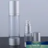 300pcs 30ml 50ml bottiglia senz'aria d'argento bottiglia di pompa di alluminio vuoto bottiglia di lozione utilizzata per contenitore cosmetico