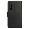 Täck TPU svart mjuk silikon för Sony Xperia 5 II läder flip plånbok telefon case4581561