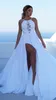 Mariage Bohemian Ivory Long Wedding Dress 2020 Sexy BOHO Wedding Gowns Scoop Spandex Lace Backless Chic Beach Bride Dresses Party