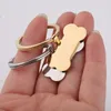 100% roestvrij staal hond bot sleutelhanger leeg voor graveren metalen hond bot charme sleutelhanger spiegel gepolijst groothandel 10pcs2920071