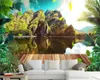 3D-Wandtapete HD schöne Landschaftslandschaft und frische europäische Hintergrundwand Romantische Landschaft dekorative Wandtapete