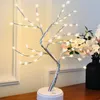Lampe LED en pot d'arbre Pentagonal de fête avec étoile blanche, lampe de Table pour la maison, décoration de chambre à coucher de mariage, alimenté par batterie USB # YL10